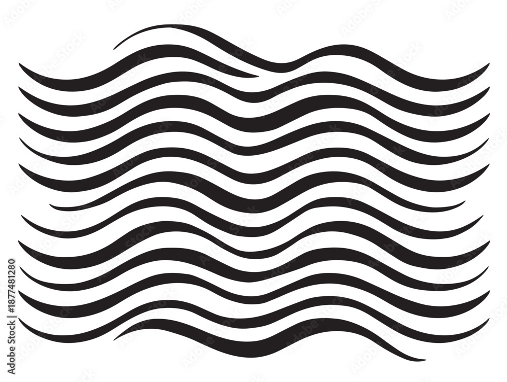 Obraz premium Beautiful Ocean Wave Symbol In Elegant Linear Art Style 