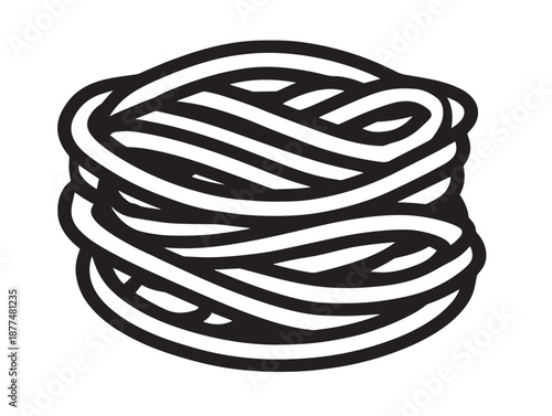 Delicious Noodles Icon With Simple Elegant Line Art Style  