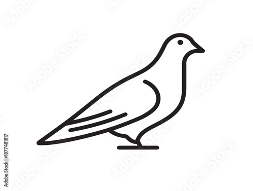 Graceful Pigeon Icon With Elegant Minimal Line Art Design  
