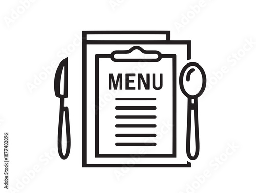 Nice food menu symbol in clean simple vector illustration  