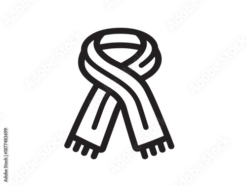 Stunning winter scarf symbol in clean minimalist illustration  