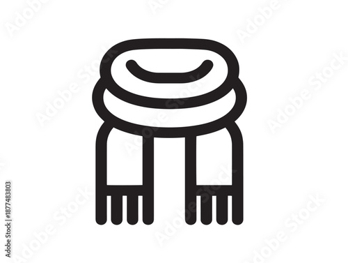 Elegant clothing accessory scarf symbol with graceful line art  