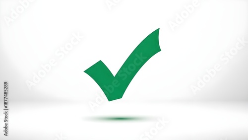 Free Download A large green checkmark on a white background with a subtle shadow - GFXLoad