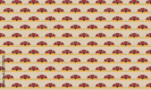 Vibrant seamless pattern of red ladybugs on yellow flowers with green leaves on cream background, perfect for textile design or wallpaper