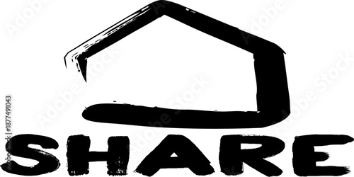 A vector illustration of a real estate sign and house symbol featuring a modern residential building design with a roof and window icon for business housing concepts