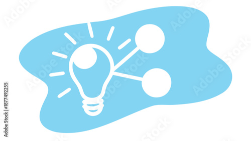 Innovative idea lightbulb moment with connection nodes