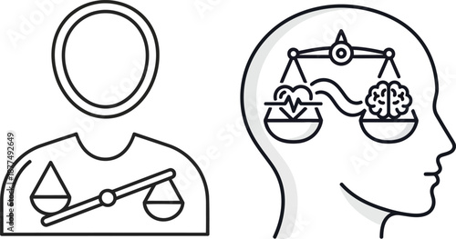 Conceptual illustration of the balance between emotions and logic, representing mental well-being and decision-making