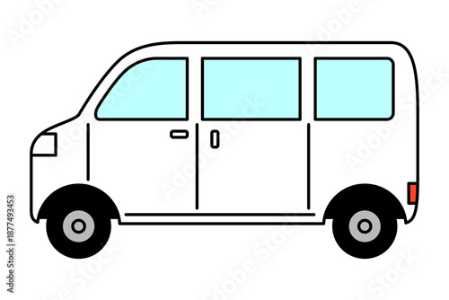 白い軽バン（横向き）