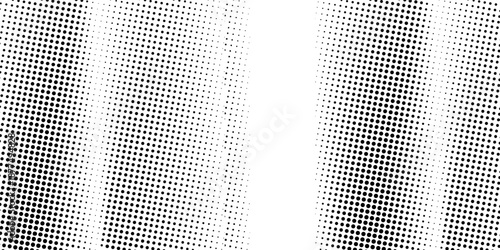 Halftone rhythm black wave. Vector illustration. Halftone circle dots pattern.