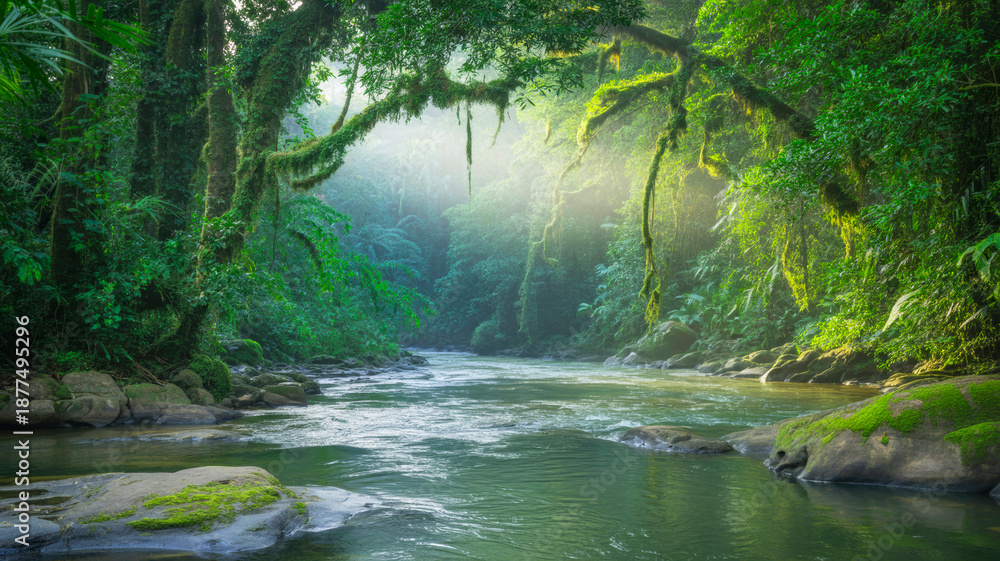 Obraz premium stream in the forest