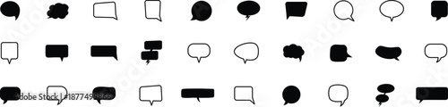 blank speech bubble Black speech bubble collection. Set of speech bubble. Speech bubble comic. Set of black blank empty speech bubbles