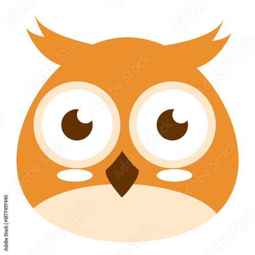 Cute Owl Face Illustration