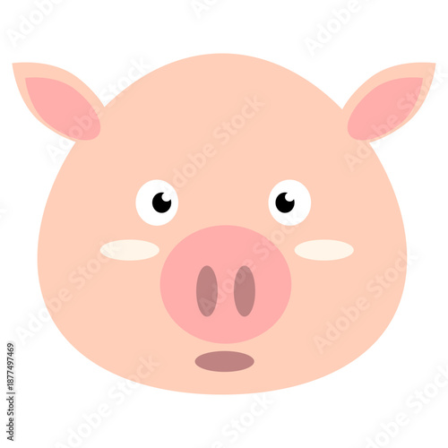 Cute Pink Pig Face