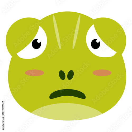Sad Green Frog Face