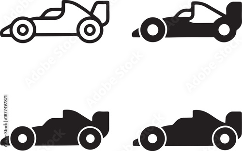 Isolated race car icon, race car motorsport speed vehicle silhouette, fast racing vector, minimal automotive illustration, race car competition design, clean minimal isolated race car