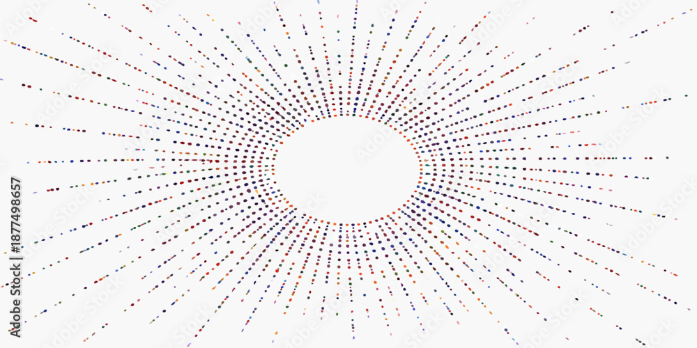 Fototapeta premium Abstract vector background featuring a futuristic 3d tunnel design with circular patterns, digital binary code, and glowing light energy dots illustrating a high-tech data space wallpaper