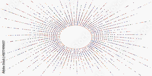 Abstract vector background featuring a futuristic 3d tunnel design with circular patterns, digital binary code, and glowing light energy dots illustrating a high-tech data space wallpaper