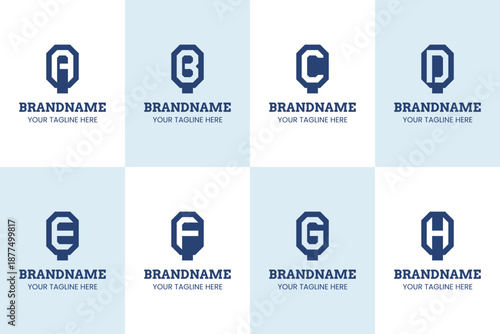 Letters QA QB QC QD QE QF QG QH Monogram Logo, for AQ BQ CQ DQ EQ FQ GQ HQ initials