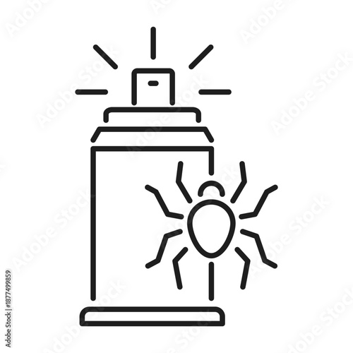Pet Mite Spray Line Icon