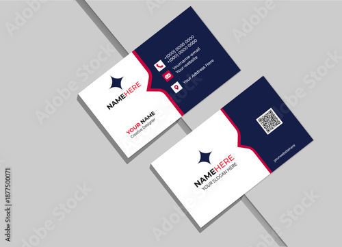 Minimal Business Card Layout with Black Accents, Business card design template, Clean professional business card template, visiting card, bulletin business card template.