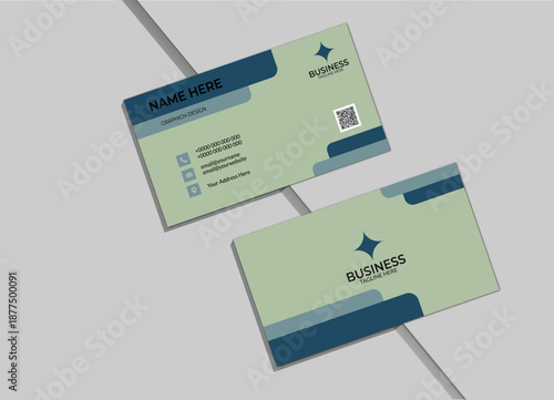 Minimal Business Card Layout with Black Accents, Business card design template, Clean professional business card template, visiting card, bulletin business card template.