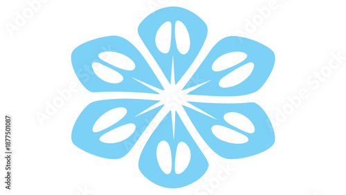 Elegant blue flower design with white background