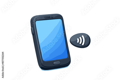 Smartphone with NFC symbol indicating contactless payment technology