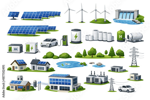 Collection of renewable energy sources and infrastructure for a sustainable future