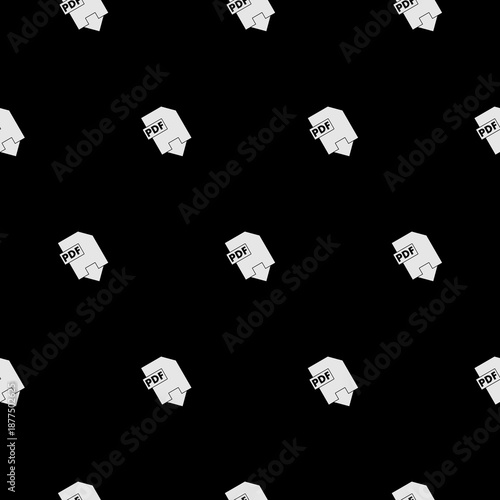 PDF file document seamless pattern isolated on black background