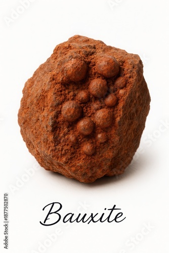 Macro geology photo of bauxite with distinct pisolite structures