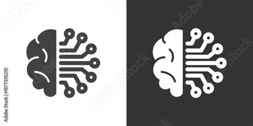 Artificial Intelligence icon. Solid glyph series icon