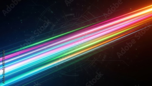 Colorful Light Trails on Dark Background
