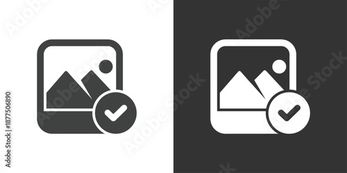 Successful Image Scan icon. Solid glyph series icon