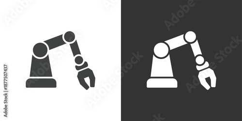 Industrial Robot Arm icon. Solid glyph series icon