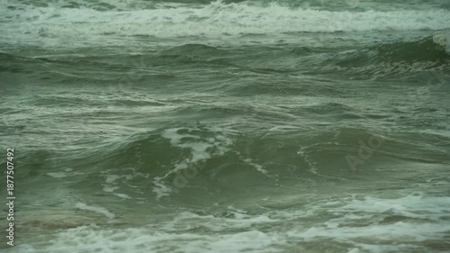 Close-up of sea waves before rain
