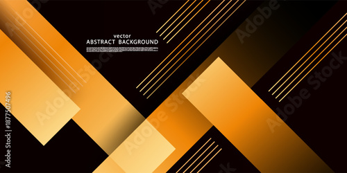 Dark background with abstract geometric shapes, rectangles, and modern lines for banners, presentation designs, and brochures. eps10