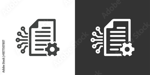 Smart Document Management icon. Solid glyph series icon