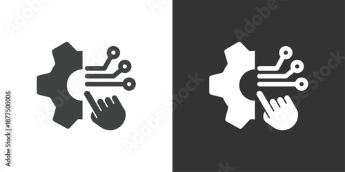 System Integration and Touch Control icon. Solid glyph series icon
