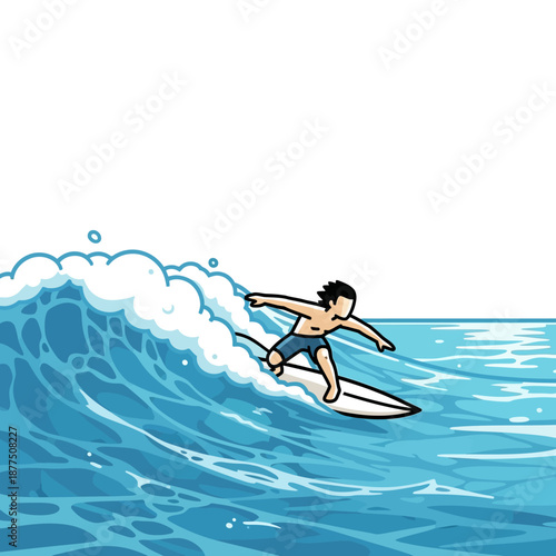 Surfer Riding Wave
