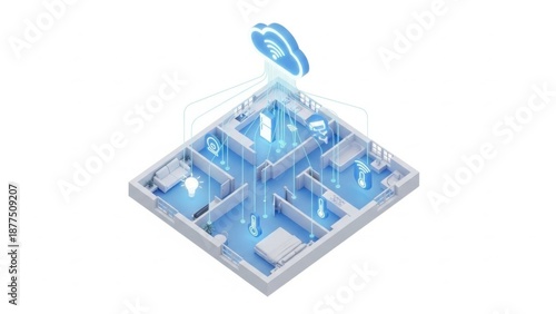 Smart city on microchip digital illustration