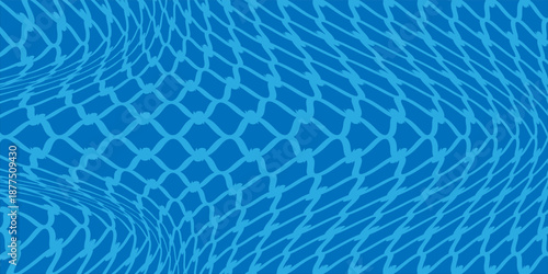 Blue fishnet mesh texture. Seamless pattern for sportswear or soccer goals, volleyball nets, basketball hoops, hockey, and athletics. modern