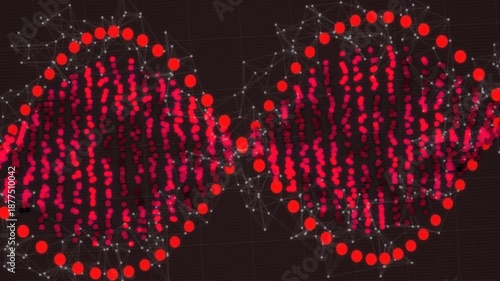 Animation of data processing over bacteria icons