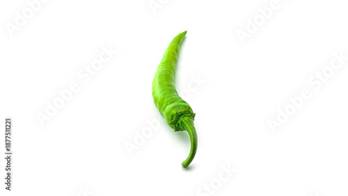 Fotografie Green hot chili pepper on a white background. High quality photo