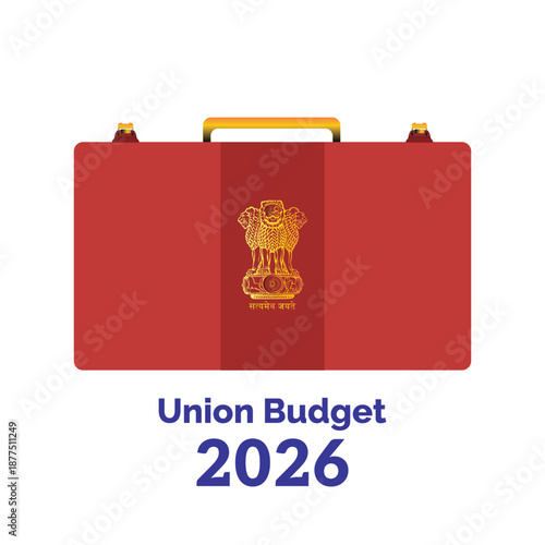 Union budget of India 2026, vector illustration.
