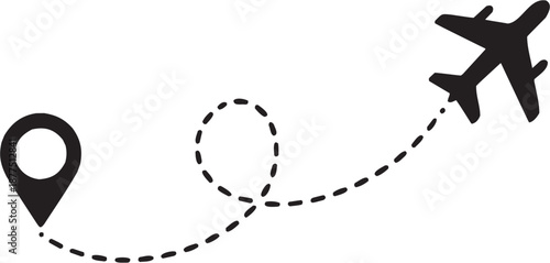 Conjunto de iconos vectoriales de símbolo gráfico: línea, curva, movimiento, trayectoria, dirección, diseño en silueta negra.