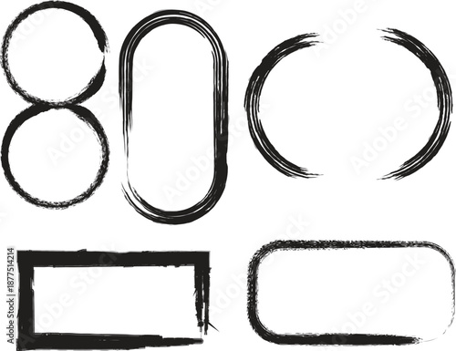 Hand drawn shapes and numbers on a white background