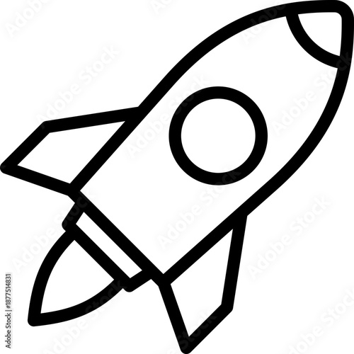 Black rocket icon - outline