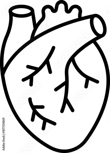 Black heart icon - outline