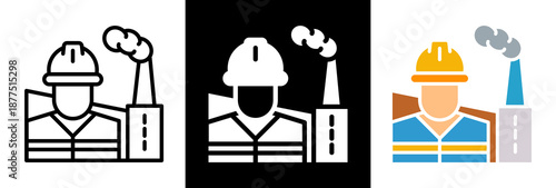 Manufacturing triple icon