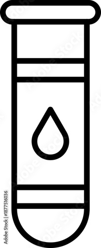 Black blood sample icon - outline